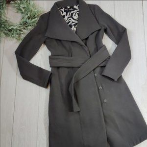 Charcoal trench pea coat sweater winter jacket